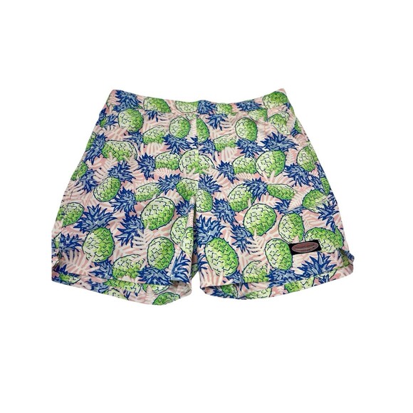Vineyard Vines Mens Pineapple Print Pink Blue Green Swim Trunks Drawstring Sz Sm - Picture 1 of 8